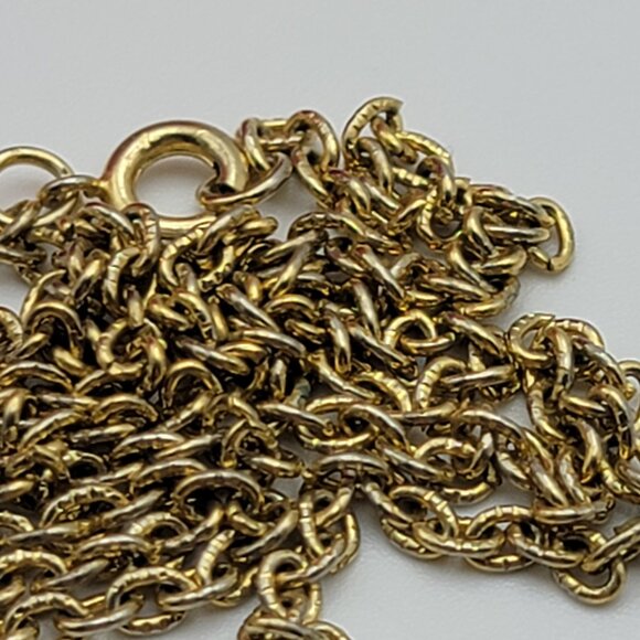 Vintage Ancient Knight Cameo Pendant Necklace Gold Tone 24 Inch Signed FM - Picture 5 of 6